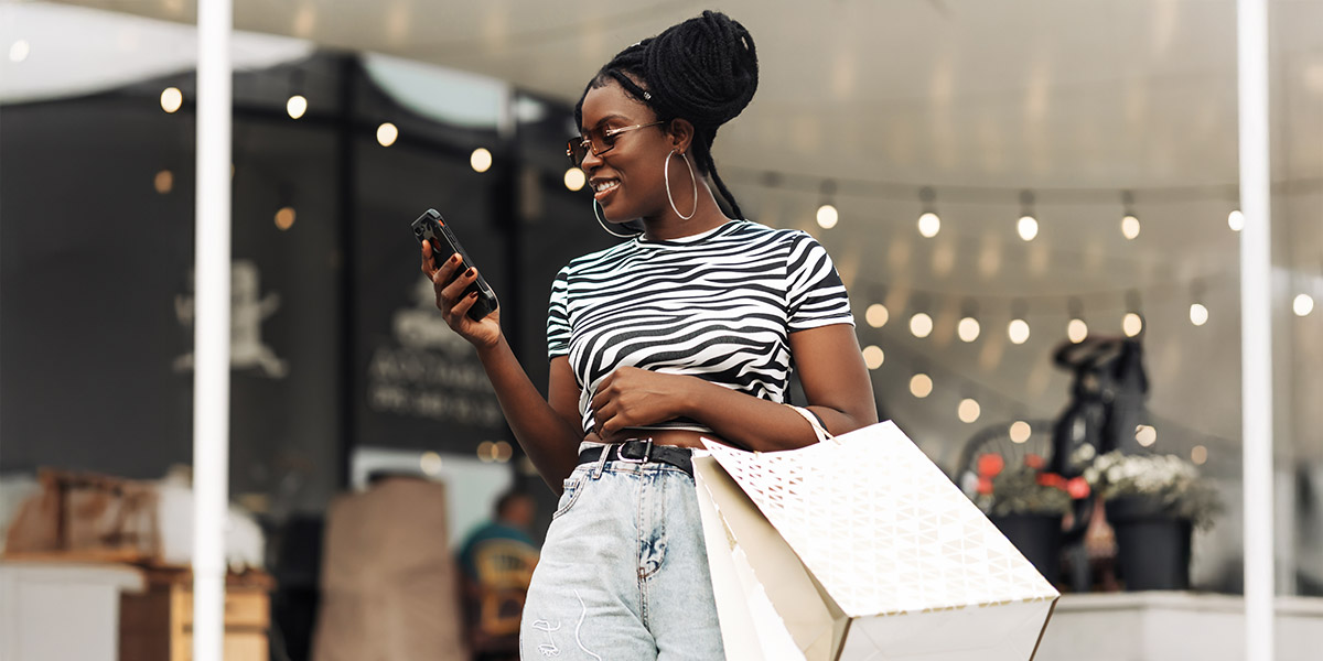 person shopping on phone