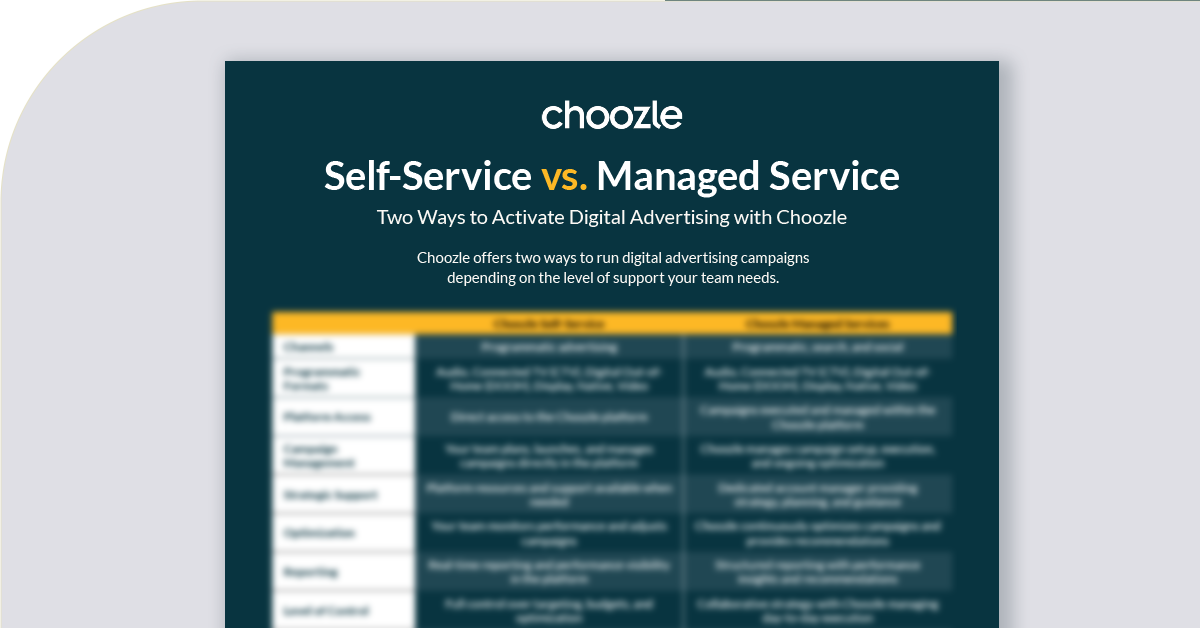 Choozle Self-Service vs. Managed Service Digital Advertising