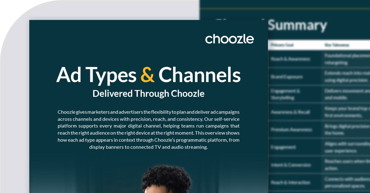 Ad Types & Channels Delivered Through Choozle